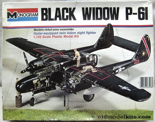 Monogram 1/48 Northrop P-61A / P-61B Black Widow - Snuffy Smith or Husslin' Hussy, 7546 plastic model kit